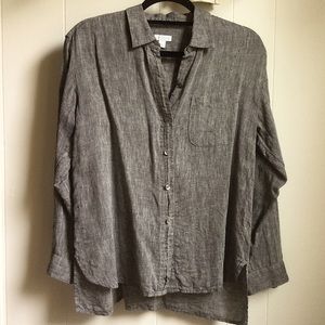 J. Jill Love Linen Easy Shirt Button Down High low